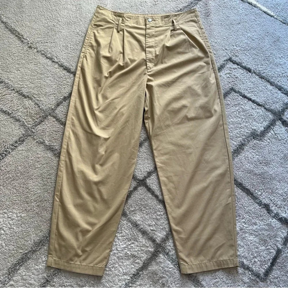 Levi’s Premium pants High Loose Taper tan straight leg high rise pleat 33 - Picture 4 of 10